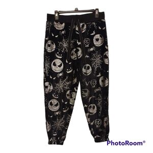Nightmare‎ before Christmas black and sparkling silver graphic fleece joggers
